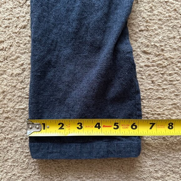 Old Navy Pants Mens 34x28 Mid Rise Linen Blend Slim Chino Navy Blue Preppy - Picture 11 of 13